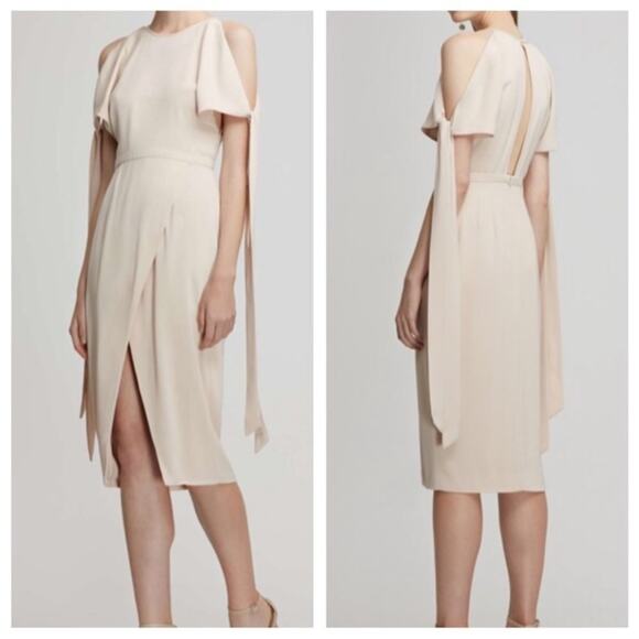 NWT KEEPSAKE the Label Two Minds Dress nude wedding guest midi - Picture 1 of 9